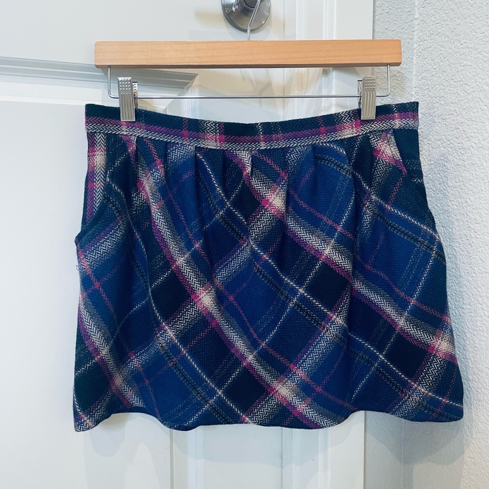 Old Navy Blue and Pink Plaid Mini Skirt